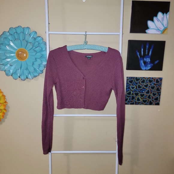 Pink cropped cardigan - Picture 1 of 2